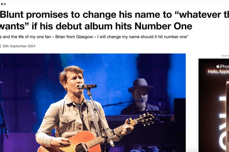 James Blunt Name Change - NME