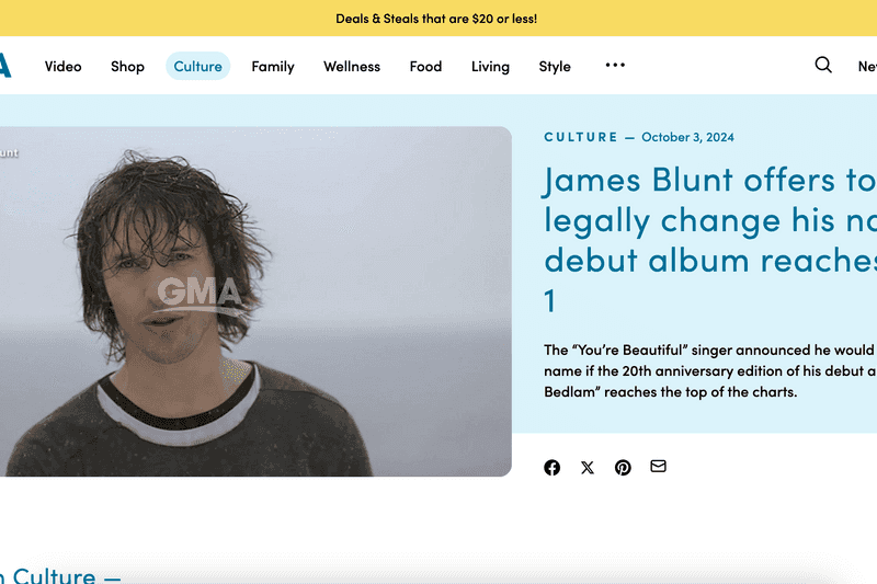 James Blunt Name Change - Good Morning America